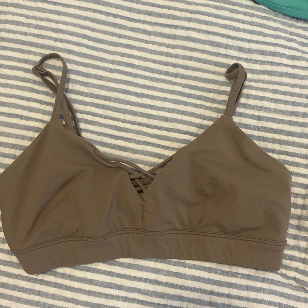 Alo yoga tan brown sports bra S